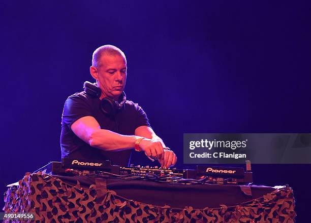 Eric Hilton of Thievery Corporation performs during the 2015 Life is Beautiful festival on September 25, 2015 in Las Vegas, Nevada.