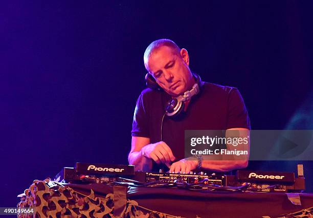 Eric Hilton of Thievery Corporation performs during the 2015 Life is Beautiful festival on September 25, 2015 in Las Vegas, Nevada.