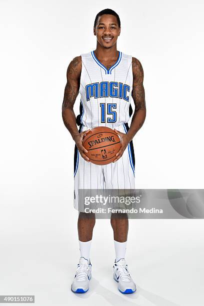 Keith Appling of the Orlando Magic poses for a portrait during NBA Media Day on September 25, 2015 at Amway Center in Orlando, Florida. NOTE TO USER:...