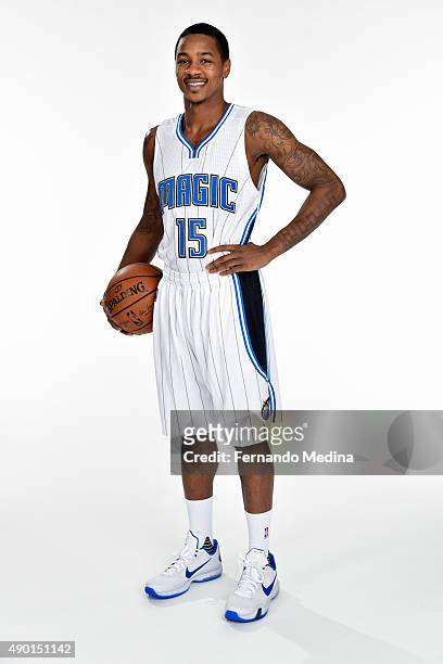 Keith Appling of the Orlando Magic poses for a portrait during NBA Media Day on September 25, 2015 at Amway Center in Orlando, Florida. NOTE TO USER:...