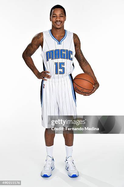 Keith Appling of the Orlando Magic poses for a portrait during NBA Media Day on September 25, 2015 at Amway Center in Orlando, Florida. NOTE TO USER:...