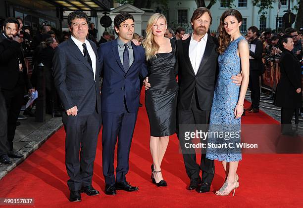 Hossein Amini, Oscar Issac, Kirsten Dunst, Viggo Mortensen and Daisy Bevan attend the UK Premiere of "The Two Faces Of January" at The Curzon Mayfair...