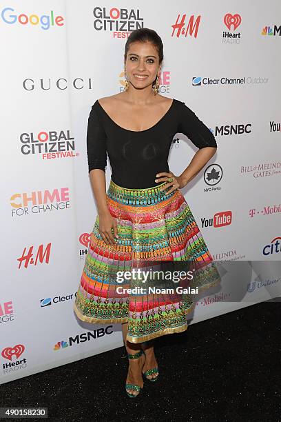 Bollywood actress Kajol Devgan attends the 2015 Global Citizen Festival to end extreme poverty by 2030 in Central Park on September 26, 2015 in New...