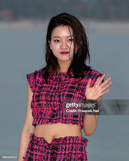 South Korean actress A Sung Ko attends the Chanel Cruise Collection 2014/2015 Photocall at The Island on May 13, 2014 in Dubai, United Arab Emirates.