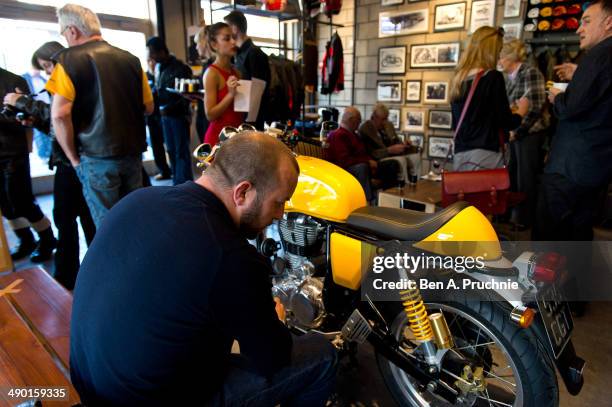 General view of the launch of the first Royal Enfield store outside of India on May 13, 2014 in London, England.