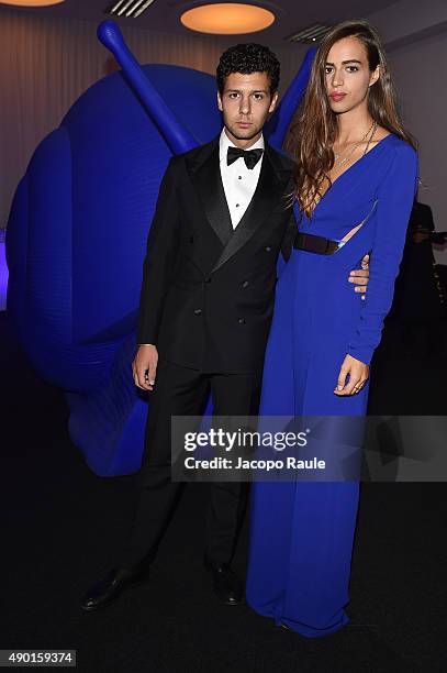 Romeo Ruffini and Allegra Benini attend amfAR Milano 2015 at La Permanente on September 26, 2015 in Milan, Italy.