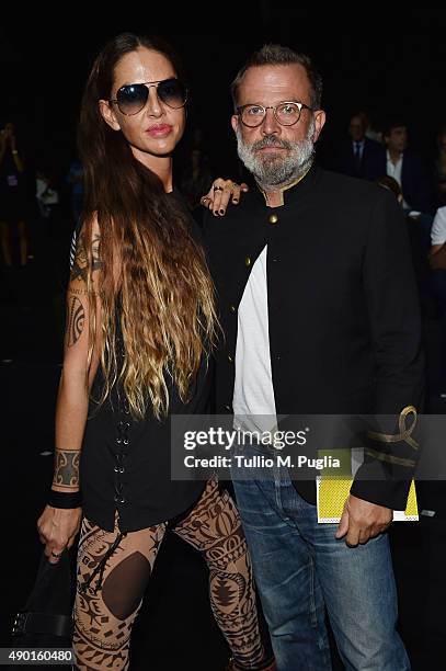 Benedetta Mazzini and Robert Rabensteiner attend the DSquared2 show during the Milan Fashion Week Spring/Summer 2016 on September 26, 2015 in Milan,...