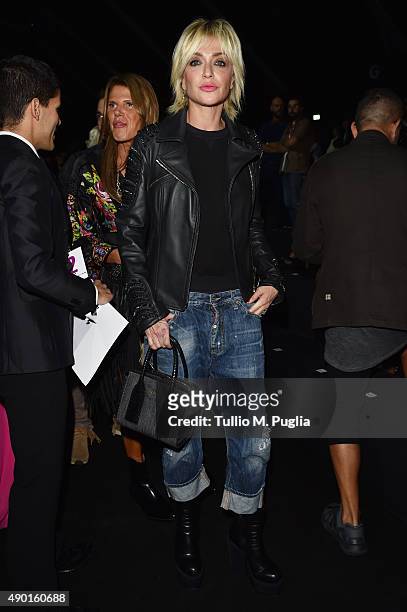 Paola Barale attends the DSquared2 show during the Milan Fashion Week Spring/Summer 2016 on September 26, 2015 in Milan, Italy.