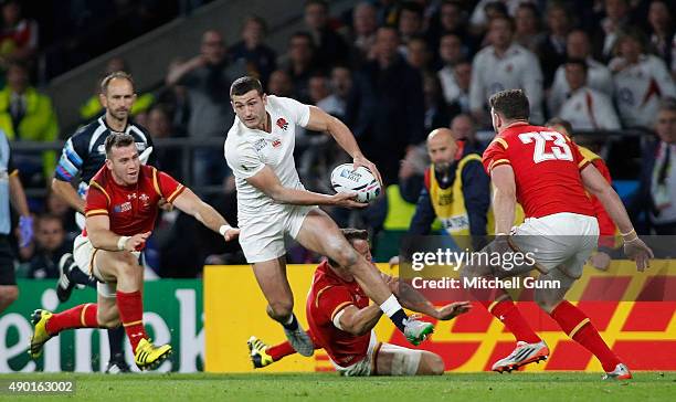 Jonny May of England during the 2015 Rugby World Cup Pool A match between England and Wales at Twickenham Stadium, on September 26, 2015 in London,...