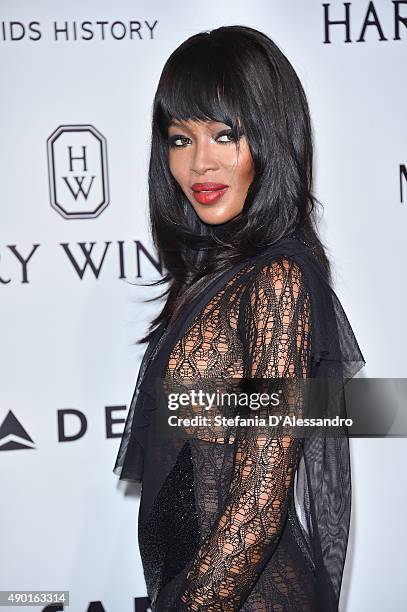 Naomi Campbell arrives at amfAR Milano 2015 at La Permanente on September 26, 2015 in Milan, Italy.