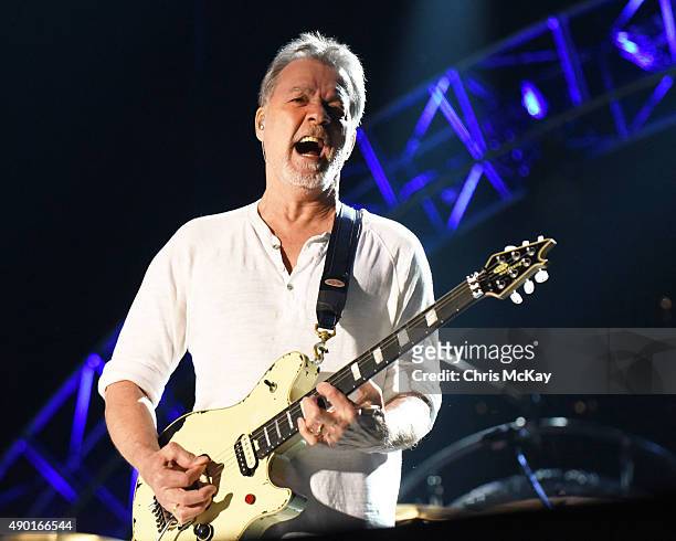 Edward Van Halen of Van Halen performs at Music Midtown at Piedmont Park on September 19, 2015 in Atlanta, Georgia.