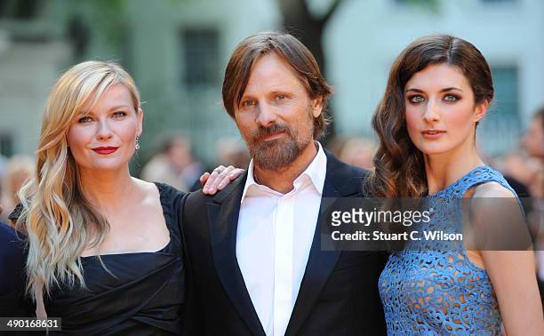 Kirsten Dunst, Viggo Mortensen and Daisy Bevan attend the UK Premiere of "The Two Faces Of January" at The Curzon Mayfair on May 13, 2014 in London,...