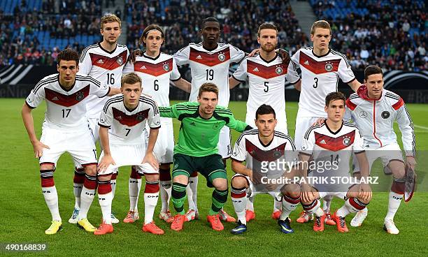 Germany's midfielder Christoph Kramer, Germany's midfielder Sebastian Rudy, Germany's defender Antonio Ruediger, Germany's defender Shkodran Mustafi...