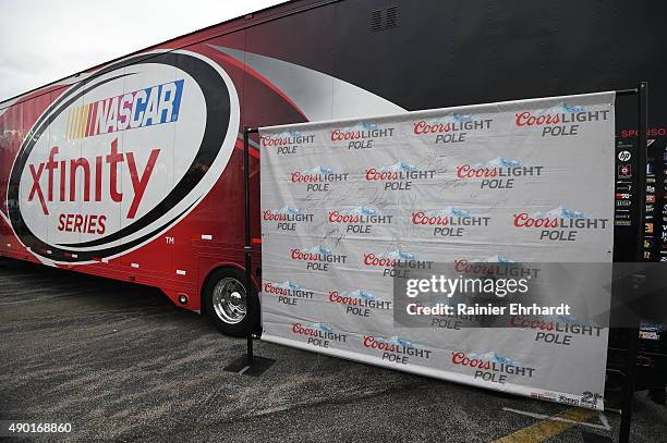 During NASCAR Xfinity Series qualifying for the Visitmyrtlebeach.com 300 at Kentucky Speedway on September 26, 2015 in Sparta, Kentucky. John...