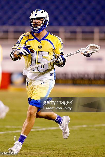 Josh Amidon of the Florida Launch plays during the second half of the game against the Ohio Machine at Florida Atlantic University Stadium on May 10,...