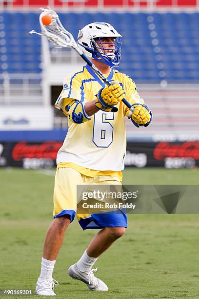 Kieran McArdle of the Florida Launch plays during the first half of the game against the Ohio Machine at Florida Atlantic University Stadium on May...