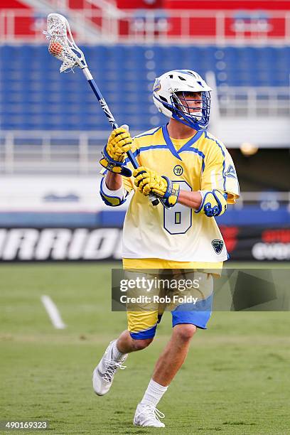 Kieran McArdle of the Florida Launch plays during the first half of the game against the Ohio Machine at Florida Atlantic University Stadium on May...