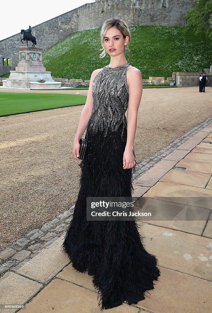 Actress Lily James arrives for a dinner to celebrate the work of The