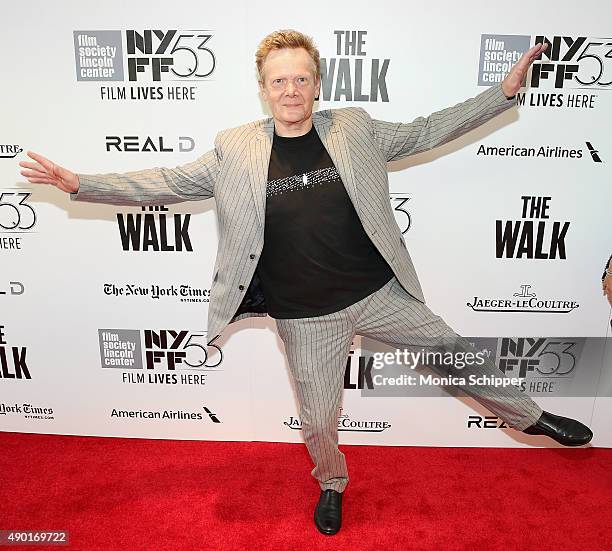 High-wire artist Philippe Petit attends the 53rd New York Film festival opening night gala presentation and "The Walk" world premiere on September...