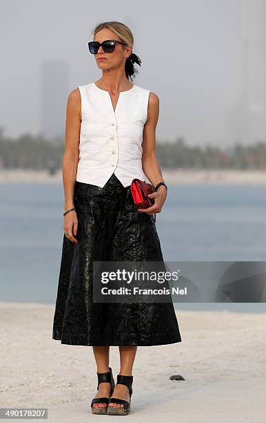 Laura Bailey attends the Chanel Cruise Collection 2014/2015 Photocall at The Island on May 13, 2014 in Dubai, United Arab Emirates.