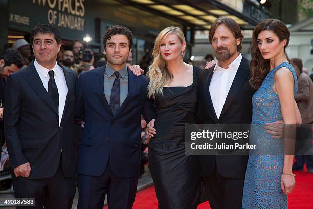 Hossein Amini, Oscar Issac, Kirsten Dunst, Viggo Mortensen and Daisy Bevan attend the UK Premiere of "The Two Faces Of January" at The Curzon Mayfair...