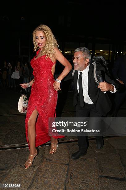 Valeria Marini arrives at amfAR Milano 2015 at La Permanente on September 26, 2015 in Milan, Italy.