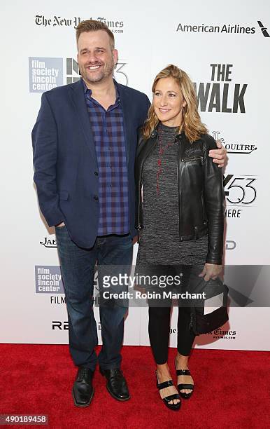 Actors Stephen Wallem and Edie Falco attend the Opening Night Gala Presentation and "The Walk" World Premiere during 53rd New York Film Festival at...