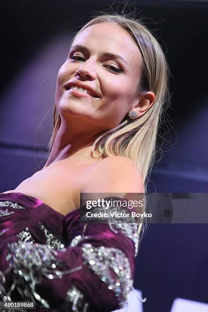 Natasha Poly attends amfAR Milano 2015 at La Permanente on September 26, 2015 in Milan, Italy.