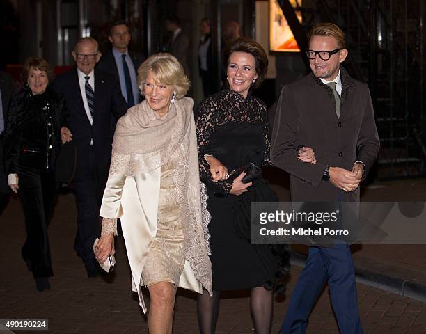 Princess Irene, Princess Annette and Prince Bernhard jr of The Netherlands leave after festivities marking the final celebrations of 200 years...