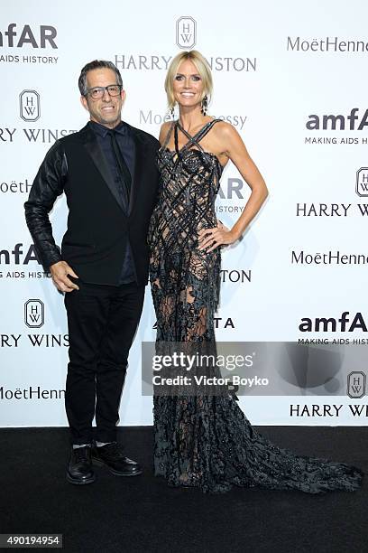 Kenneth Cole and Heidi Klum attend amfAR Milano 2015 at La Permanente on September 26, 2015 in Milan, Italy.