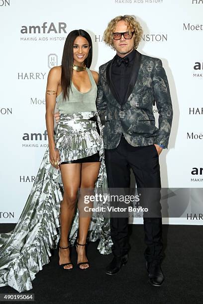 Ciara and Peter Dundas attend amfAR Milano 2015 at La Permanente on September 26, 2015 in Milan, Italy.