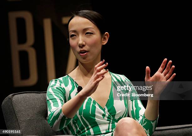 Clara Shih, founder and chief executive officer of Hearsay Social Inc., speaks during the 2014 WIRED Business Conference in New York, U.S., on...