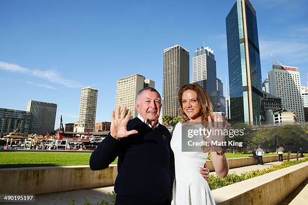 Laurie Lawrence and Ginia Rinehart pose following the Australian Olympic Committee Annual General Meeting at the Museum of Contemporary Art on May...