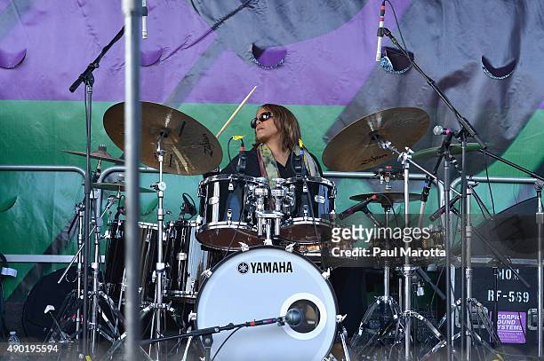 Three-time Grammy Award winning drummer and Festival Curator Terri Lyne Carrington performs at the Berklee Beantown Jazz Festival on Columbus Avenue...