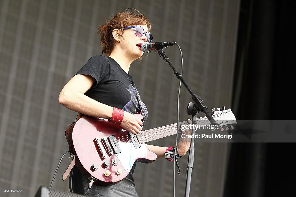 Timony Mary Timony of Ex-Hex performs at the 2015 Landmark Music Festival at ...
