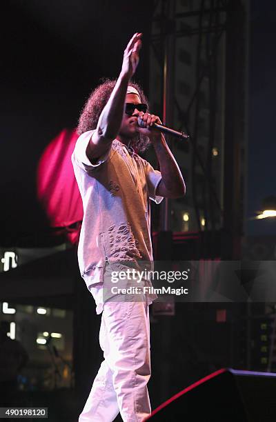 Rapper Ab-Soul performs onstage during day 2 of the 2015 Life is Beautiful festival on September 26, 2015 in Las Vegas, Nevada.