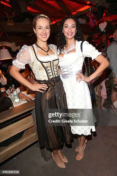 Sabine Lisicki, Lilly Becker wearing a Claudia Effenberg dirndl during the Oktoberfest 2015 at Kaeferschaenke at Theresienwiese on September 26, 2015...