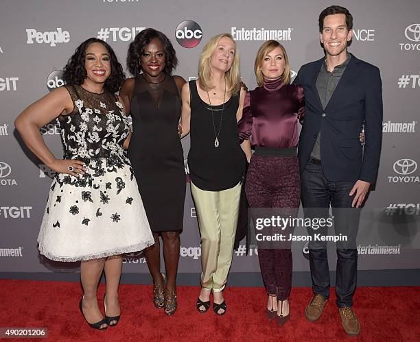 Executive Producer Shonda Rhimes, actress Viola Davis, producer Betsy Beers, actress Ellen Pompeo, and TV writer Peter Nowalk attend the Celebration...