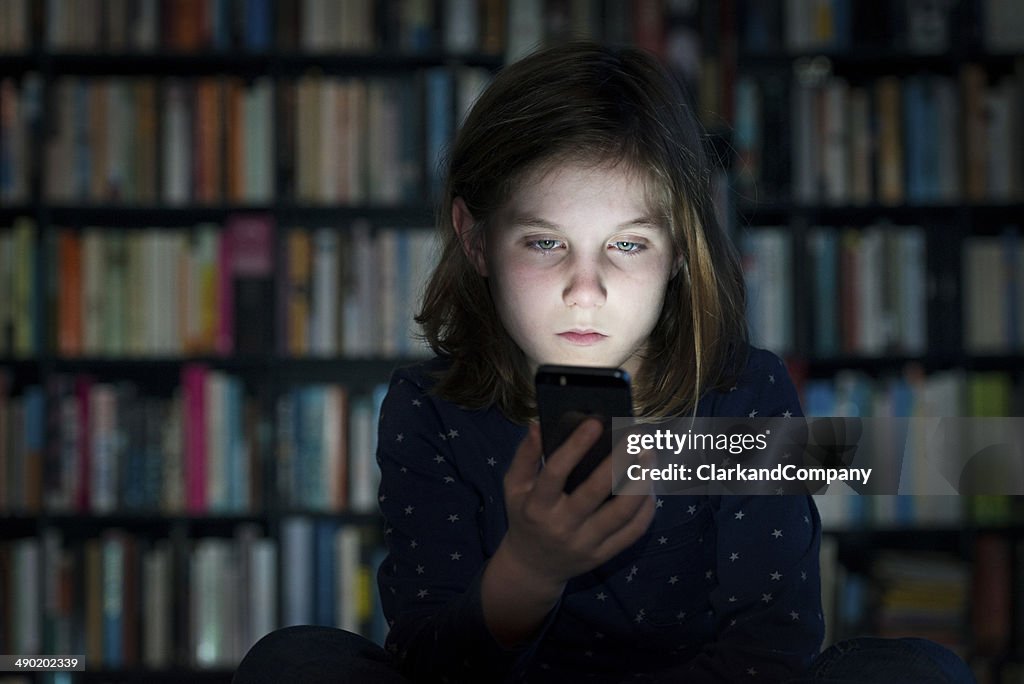 Cyber Bullying Online Bullying Upset Girl Receiving a Threatening Text