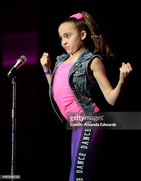 Dancer Kaycee Rice performs onstage at the Barbie Rock 'N Royals Concert Experience at the Hollywood Palladium on September 26, 2015 in Los Angeles,...