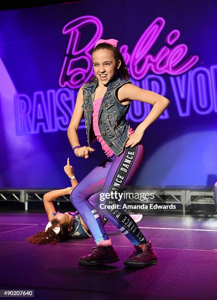 Dancer Kaycee Rice performs onstage at the Barbie Rock 'N Royals Concert Experience at the Hollywood Palladium on September 26, 2015 in Los Angeles,...