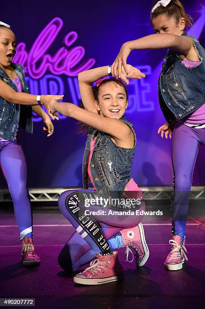 Dancer Kaycee Rice performs onstage at the Barbie Rock 'N Royals Concert Experience at the Hollywood Palladium on September 26, 2015 in Los Angeles,...