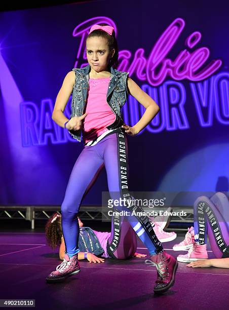 Dancer Kaycee Rice performs onstage at the Barbie Rock 'N Royals Concert Experience at the Hollywood Palladium on September 26, 2015 in Los Angeles,...