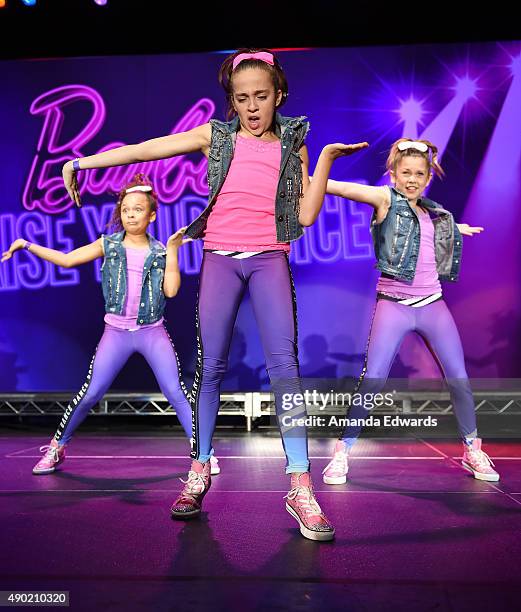 Dancer Kaycee Rice performs onstage at the Barbie Rock 'N Royals Concert Experience at the Hollywood Palladium on September 26, 2015 in Los Angeles,...