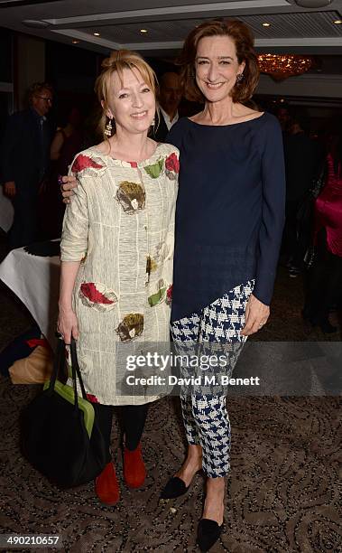 Lesley Manville and Haydn Gwynne attend an after party following the press night performance of 'The Pajama Game' at The Grange Hotel on May 13, 2014...