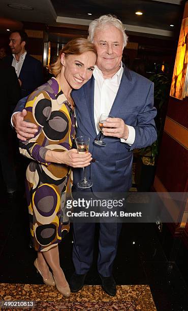 Cast member Joanna Riding and director Sir Richard Eyre attend an after party following the press night performance of 'The Pajama Game' at The...