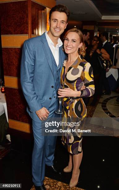 Cast members Michael Xavier and Joanna Riding attend an after party following the press night performance of 'The Pajama Game' at The Grange Hotel on...