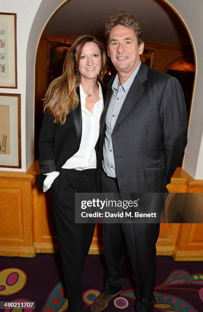 Amy Gadney and Tim Bevan attend a private dinner following the UK Premiere of "The Two Faces Of January" at Annabel's on May 13, 2014 in London,...