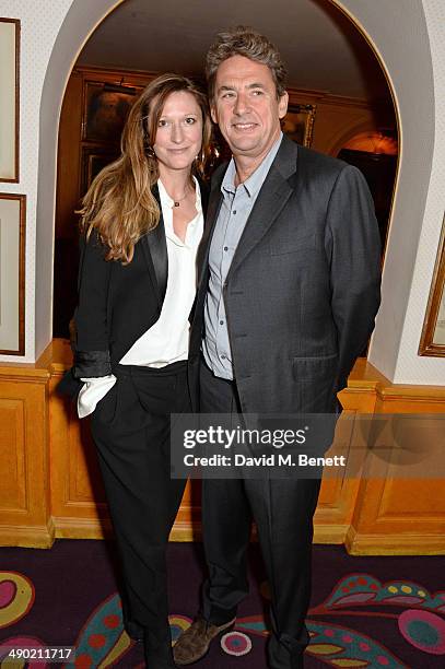 Amy Gadney and Tim Bevan attend a private dinner following the UK Premiere of "The Two Faces Of January" at Annabel's on May 13, 2014 in London,...