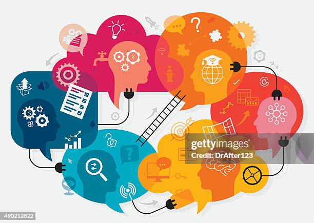 webinar in action - share wisdom stock illustrations
